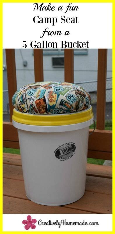 Easy DIY Camp Seat from a 5 Gallon Bucket | Easy diy, Camping crafts, 5 gallon buckets