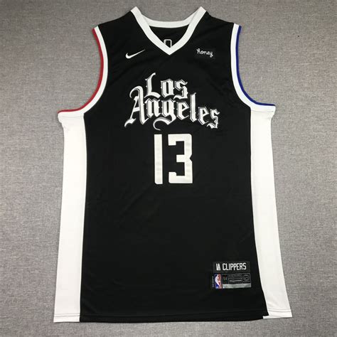 20/21 New Men Los Angeles Clippers George 13 black basketball jersey