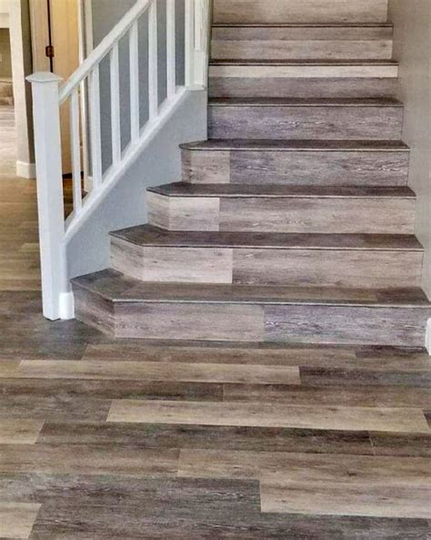 CoreTec LVT flooring can also be installed on stairs. | Luxury vinyl ...