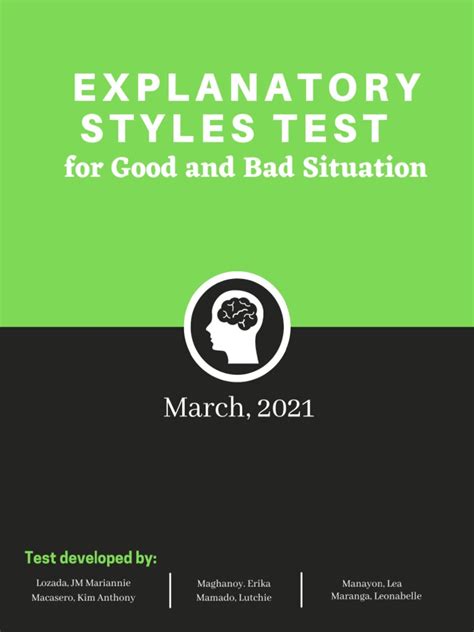 Explanatory Styles Test Manual | PDF | Optimism | Behavioural Sciences