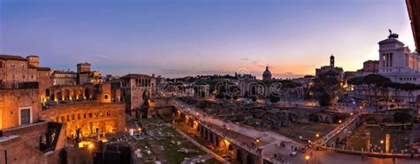 Roman Forum at night stock image. Image of historical - 147101901