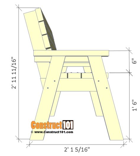 2x4 Bench Plans - Step-By-Step - Material List - Construct101