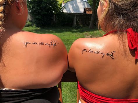 You see all my light☀️ You love all my dark🌙 | Matching bff tattoos, Matching couple tattoos ...