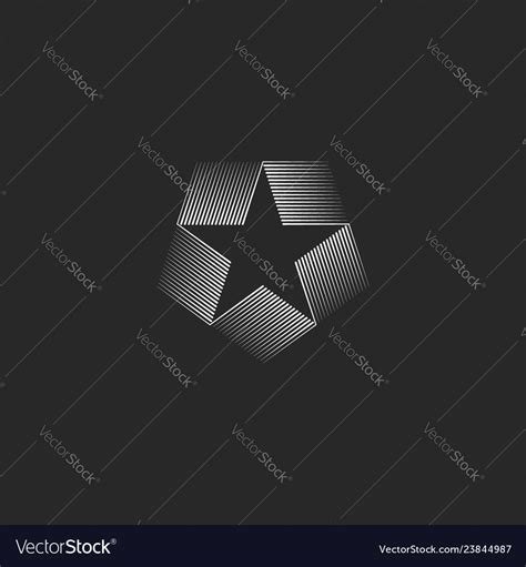 Star shape inscribed in pentagon logo geometric Vector Image