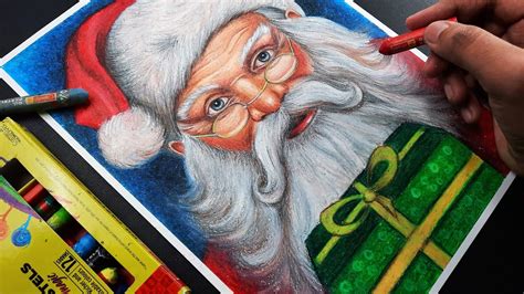 Santa Claus Drawing, Oil pastel drawing, Christmas drawing, ( Part - 2 ) - YouTube