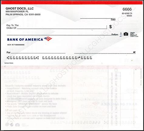 Bank Of America Personal Check in 2022 | Personal checks, Bank of ...