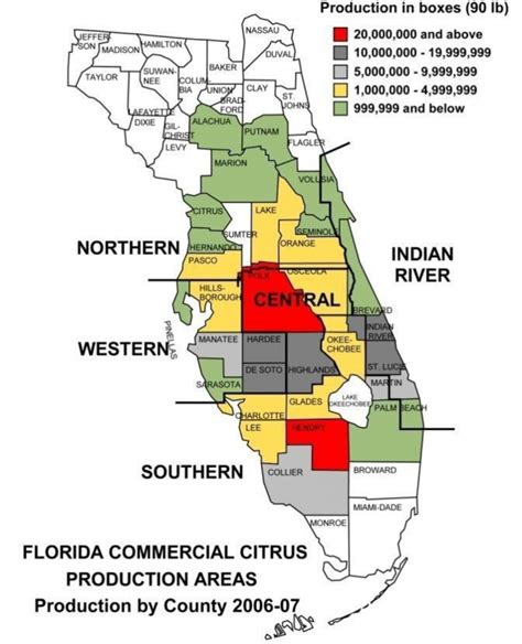 Where Are Oranges Grown In Florida Map | Free Printable Maps