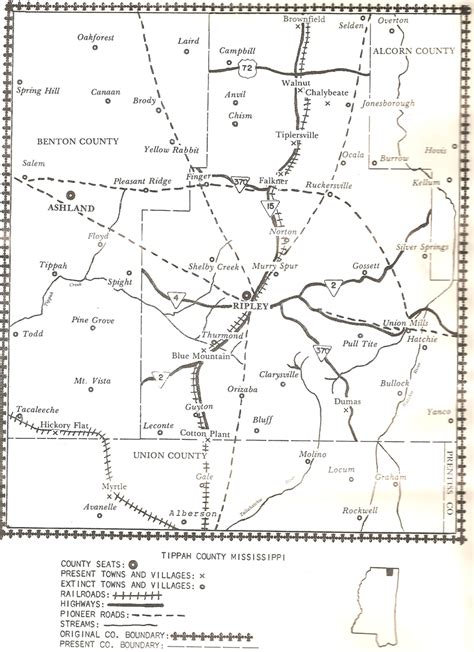 Map of Tippah County, MS