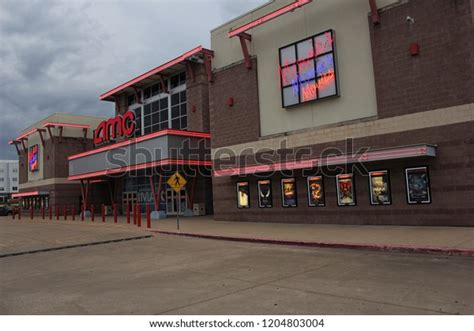 Tyler, TX - October 8, 2018: AMC Movie Theater during late afternoon rain