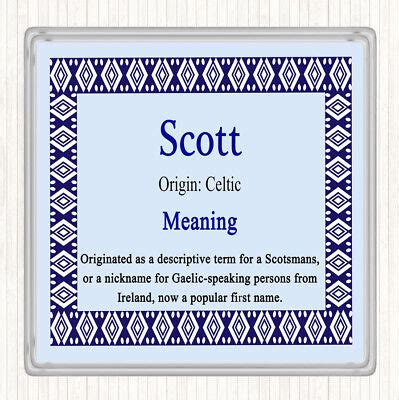 Scott Name Meaning Drinks Mat Coaster Blue | eBay