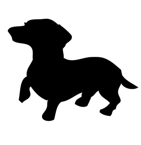 Alert Dachshund Silhouette Clip Art | Dachshund silhouette, Dog ...