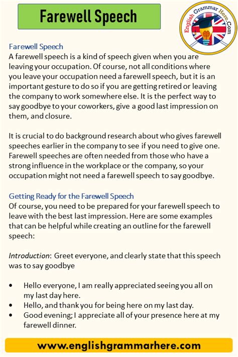 What is Farewell Speech? Farewell Speech Examples - English Grammar Here