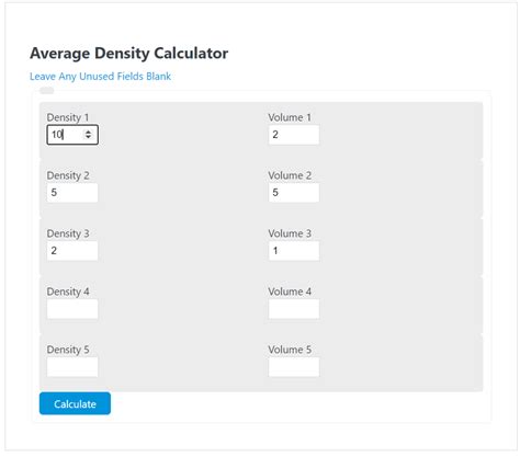 Average Density Calculator - Calculator Academy