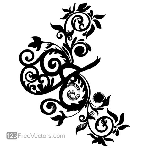 Hand Drawn Swirl Floral Vector Image | Download Free Vector Art | Free-Vectors