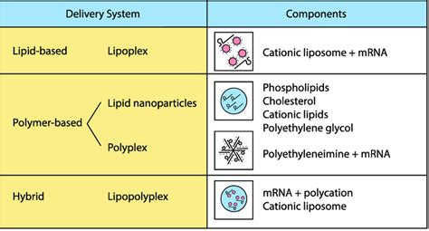 Summary of mRNA delivery systems. This figure provides an overview of... | Download Scientific ...