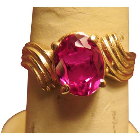 14K Gold Ruby Ring - size 8 1/2 from wrightglitz on Ruby Lane