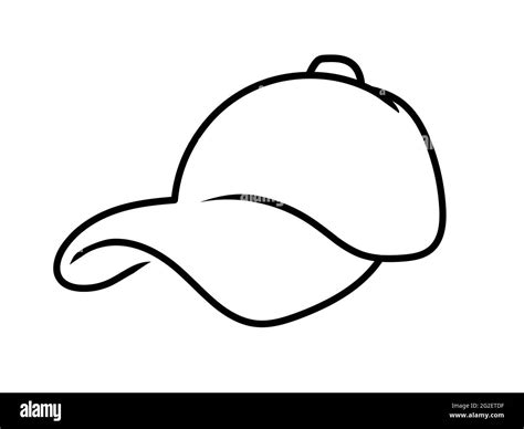 Baseball cap black line drawing logo, iocn Stock Vector Image & Art - Alamy