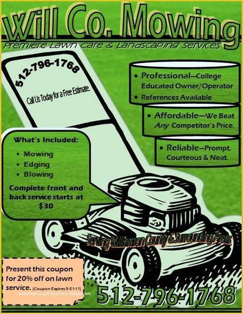 Free Lawn Mowing Service Flyer Template Of 18 Landscaping Flyer Templates Printable Psd Ai ...
