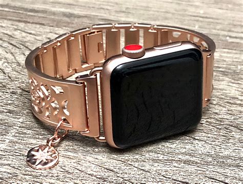 Flashy Rose Gold Apple Watch Band 38mm 40mm 41mm 42mm 44mm 45mm Women ...