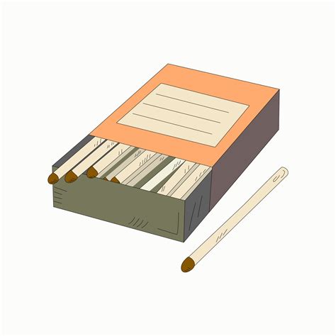 Matches in a box. Match Day. A box of wooden matches. Kitchen utensils. Vector illustration ...