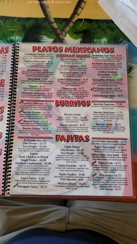 Menu at El Picante 2 restaurant, Iuka, Battleground Dr