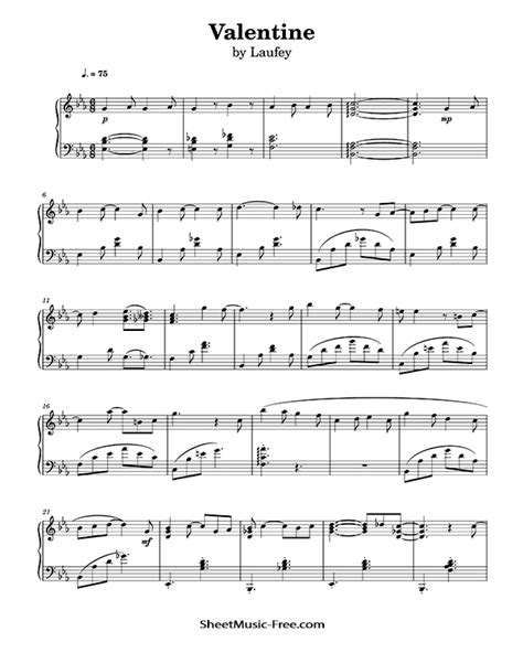 Valentine Sheet Music Laufey - ♪ SHEETMUSIC-FREE.COM