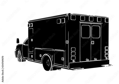 silhouette of ambulance car vector Stock Vector | Adobe Stock