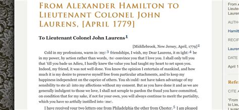 Alexander Hamilton’s professed love for John Laurens in his 1779 correspondence : r ...