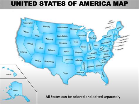 Usa country editable powerpoint maps with states and counties