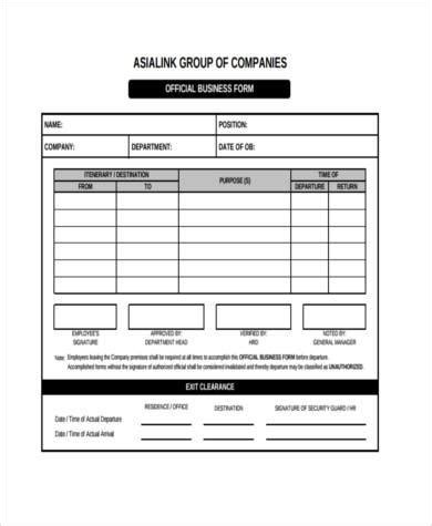 FREE 9+ Sample Business Forms in PDF | Excel | MS Word