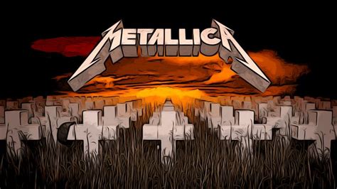 the logo for metallic in front of an image of grass and sky with orange ...