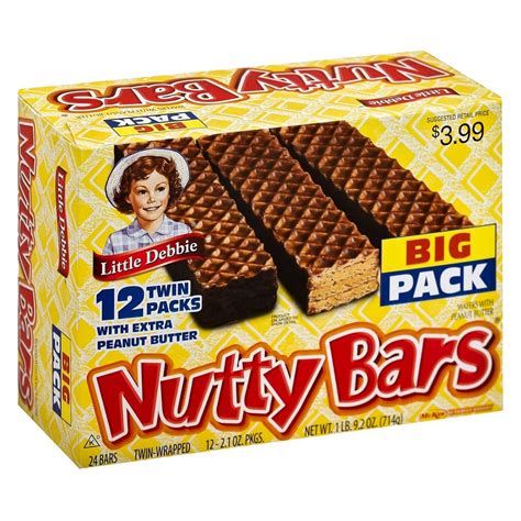 Little Debbie Extra Peanut Butter Nutty Bar - 25.2oz / 24ct | Nutty bars, Little debbie snack ...