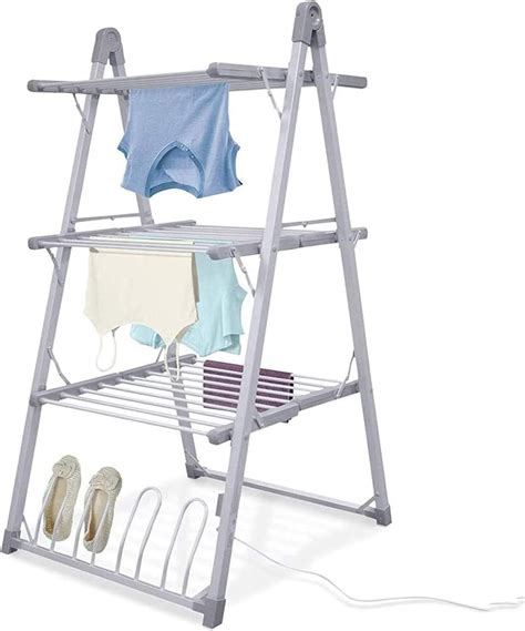 Drying rack Electric Clothes Horse Clothes Dryer,3 Tier Dryer Rack, 210W, Foldable & Compact ...