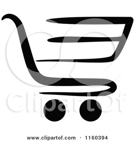 Clipart of a Black and White Shopping Cart Version 8 - Royalty Free ...