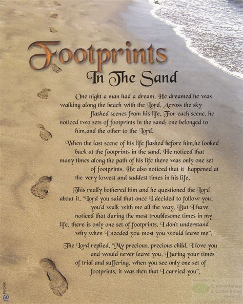 Footprints In The Sand Religious Print, 10" x 8" (200mm x 250mm)