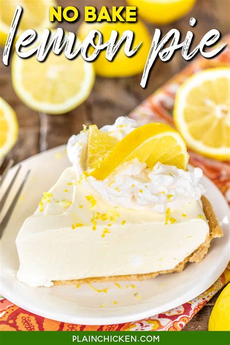 No-Bake Lemon Pie (4-Ingredients) - Plain Chicken