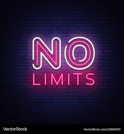 No limits neon text no limits neon sign Royalty Free Vector