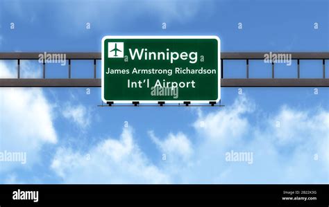 Winnipeg Canada Airport Highway Road Sign 3D Illustration Stock Photo - Alamy