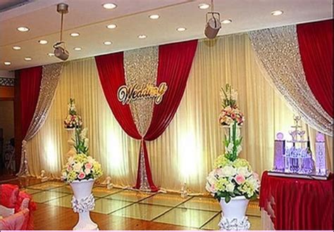 20ft*10ft burgundy and white wedding backdrop with extra 2 swags-in Party Backdrops from Home ...