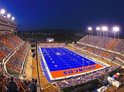 Boise State Broncos Stadium at night | Boise state university, Boise ...