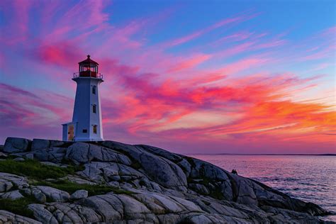 Peggy's Cove Lighthouse at Sunset 3 Photograph by Jim Allsopp - Pixels