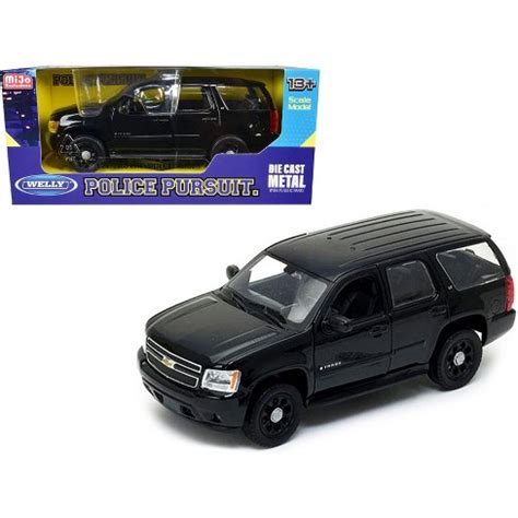 2008 Chevrolet Tahoe Unmarked Police Car Black 1/24 Diecast Model Car By Welly : Target