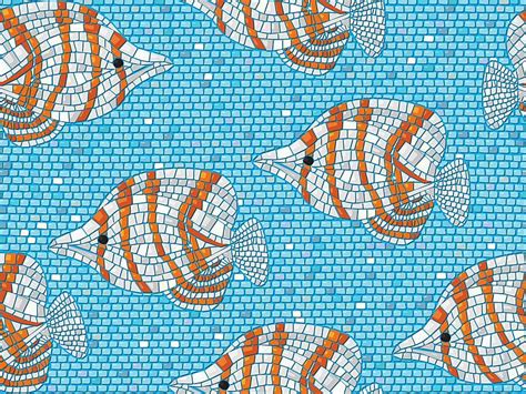 Clown Fish Mosaic Pattern Colorful Geometric Drawing Vector, Colorful ...