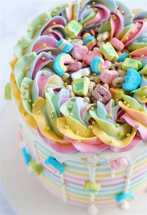 Lucky Charms Rainbow Cake - Best St. Patrick's Cake | Recipe | Rainbow ...