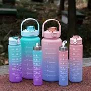 Gradient Water Bottle Set Portable Leakproof Bpa Free - Temu
