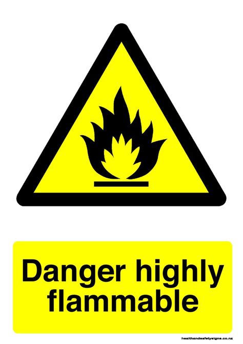 Danger highly flammable warning sign - Health and Safety Signs