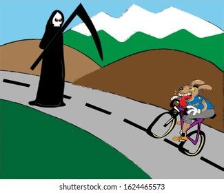 Jack Rabbit Meets Grim Reaper Stock Illustration 1624465573 | Shutterstock