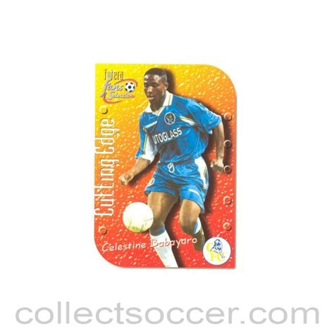 Celestine Babayaro Chelsea 1999 Card, 9 x 6.4 cm, in mint condition.