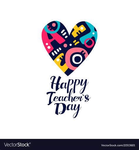 Happy teachers day logo creative template Vector Image