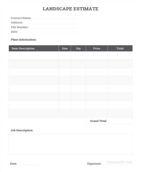 Landscaping Estimate Template - FREE DOWNLOAD - Aashe